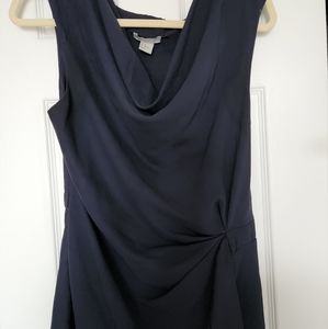 Chiffon navy blue sleevless top